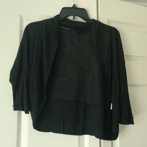 Bcx black open front 3/4 sleeve cardigan cover up s